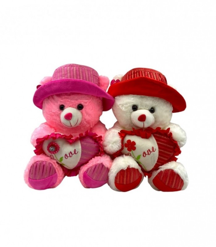 OSO C/ SOMBRERO Y CORAZON 40CM. (P84097)