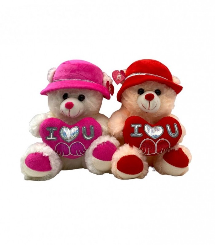 OSO C/SOMBRERO Y CORAZON 30CM. (P83007)