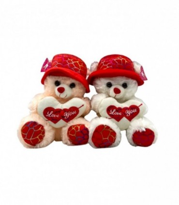 OSO C/ SOMBRERO Y CORAZON 25CM. (P82513)