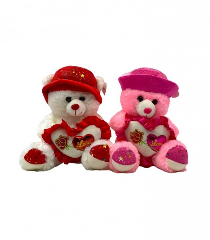 OSO C/ SOMBRERO Y CORAZON 30CM. (P83002)