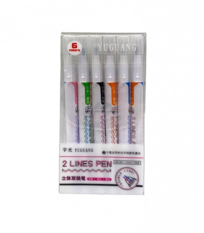 MARCADOR 6PCS 2PUNTA  (DM822)