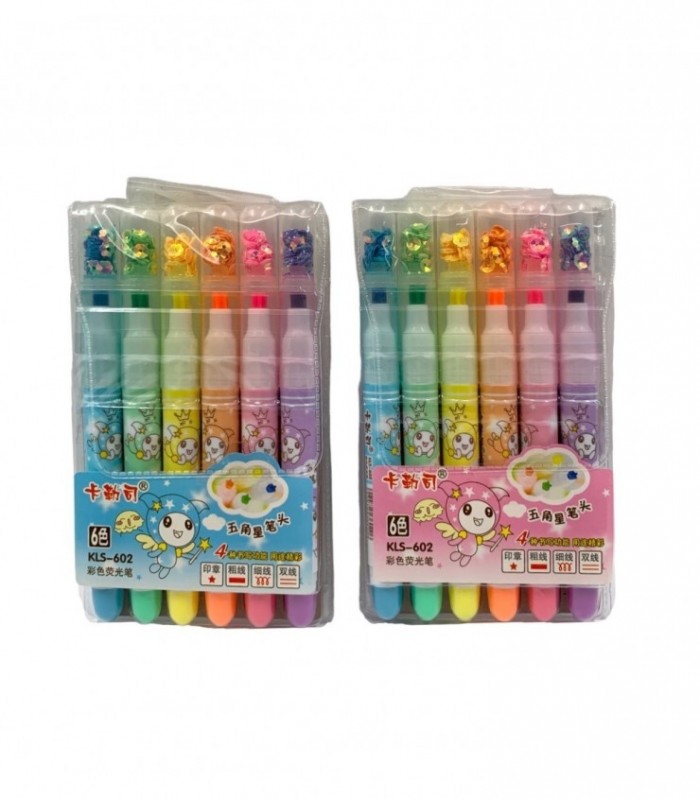 MARCADOR 6PCS C/ BRILLO (KLS602)
