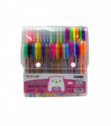 BOLIGRAFO GEL 36PCS C/ GLITTER (HG6118-36)