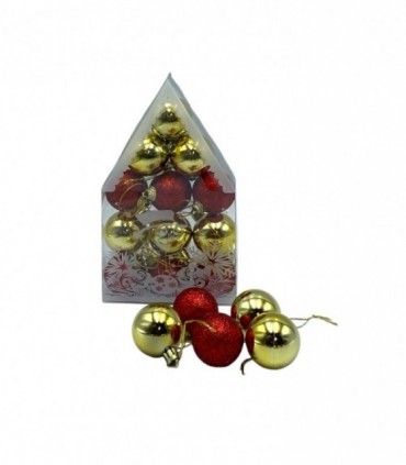 NAVIDAD PELOTA 12PCS 4CM. SURT. (49331)