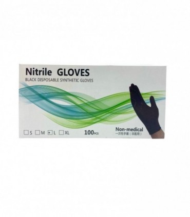 GUANTE NITRILE NEGRO 100PCS (OM18471L)