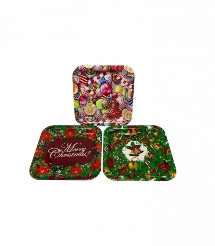 BANDEJA NAVIDAD CUA. 25X25CM.(50639)