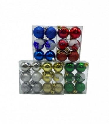 NAVIDAD PELOTA 4CM. 6PCS (47577A)