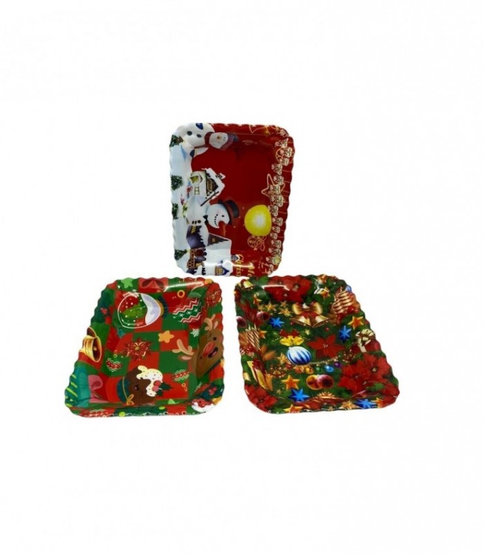 BANDEJA NAVIDAD REC. 25.50X18.50X3.50CM. (LG2012)