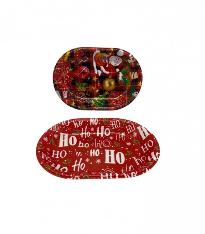 BANDEJA NAVIDAD OVAL 31.5X22X4CM. (LG2077)