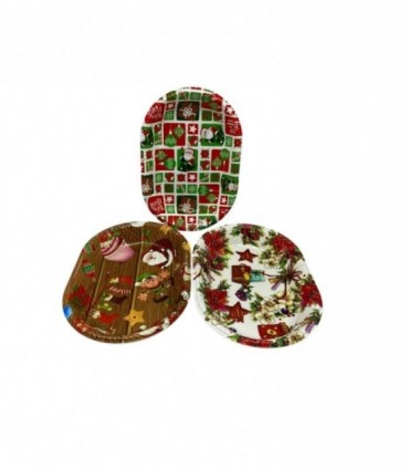 BANDEJA NATAL OVAL 28X19.5X3.8CM. (LG2076)