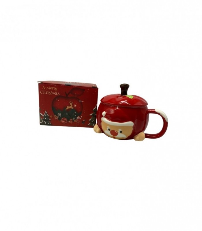 TAZA  NAVIDAD C/ TAPA 480ML. (SUP2243)