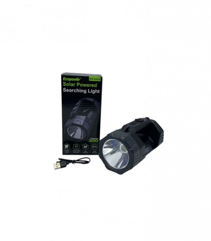 LINTERNA  1LED C/ USB Y SOLAR (EP8169)