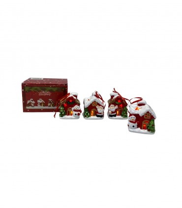 PAPA NOEL C/ CASA Y LUZ 4PCS (SUP1903)