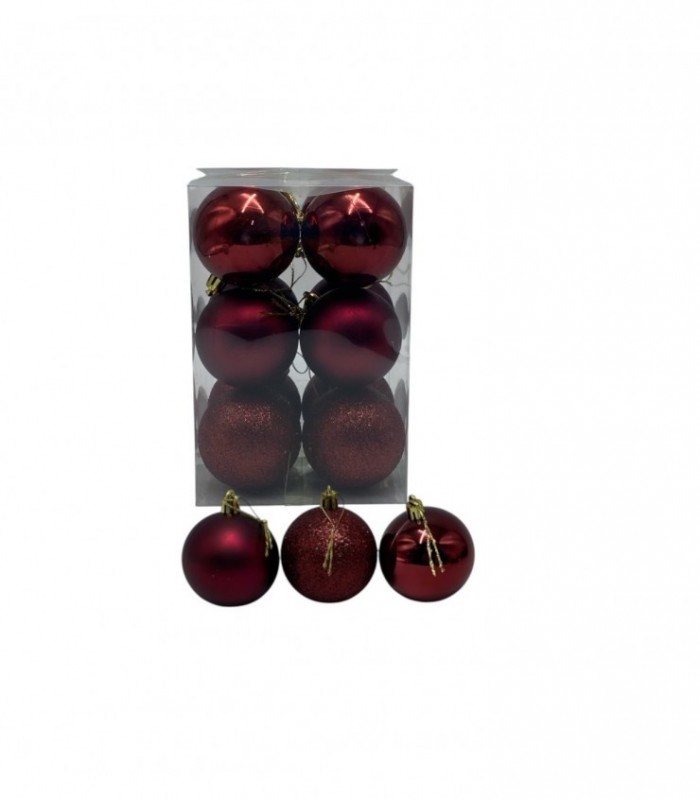 NAVIDAD PELOTA 12PCS 6CM. (SUP2209-G)