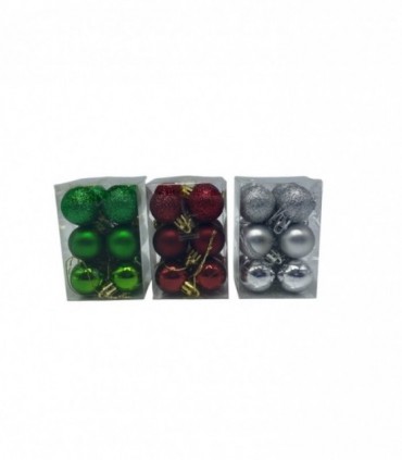 NAVIDAD PELOTA 12PCS 3CM. (SUP2217)