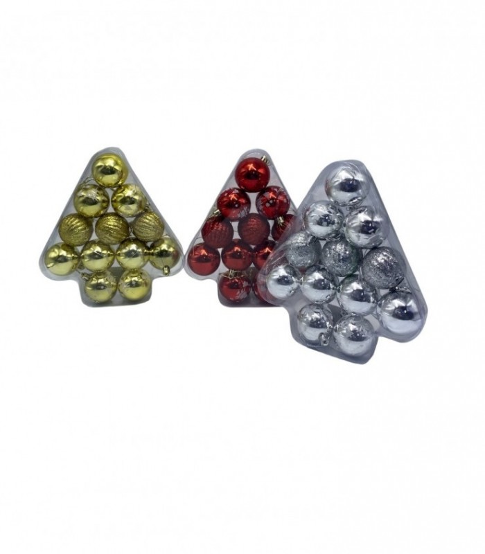 NAVIDAD PELOTA 12PCS 5CM (SUP2221)