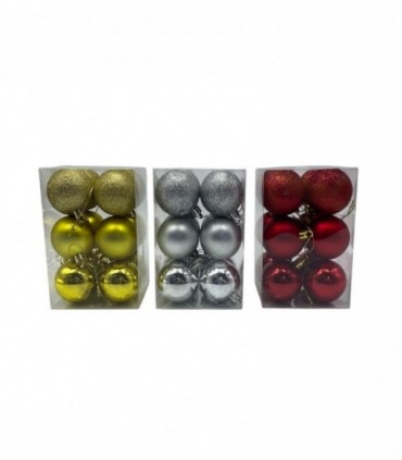 NAVIDAD PELOTA 12PCS 5CM (SUP2206)