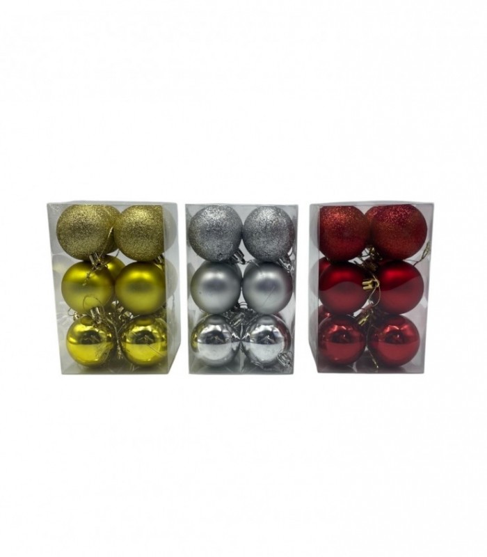 NAVIDAD PELOTA 12PCS 5CM (SUP2206)