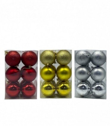 NAVIDAD PELOTA 12PCS 7CM. (SUP2212)