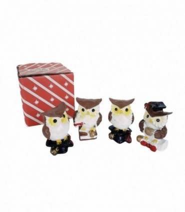 ADORNO LECHUZA 4PCS (42339)