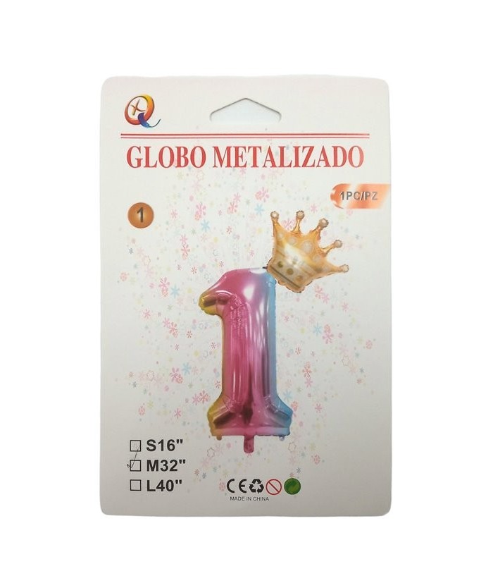 GLOBO NUMERO C/ CORONA 1PCS (XXB32JB)