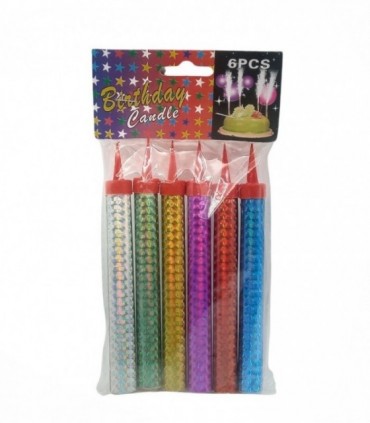 VELA 6PCS P/ ANIVERSARIO PEQ. 12CM (SA12163)