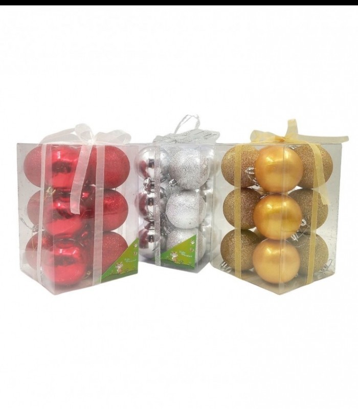 NAVIDAD PELOTA 12PCS 7CM (AD86109)